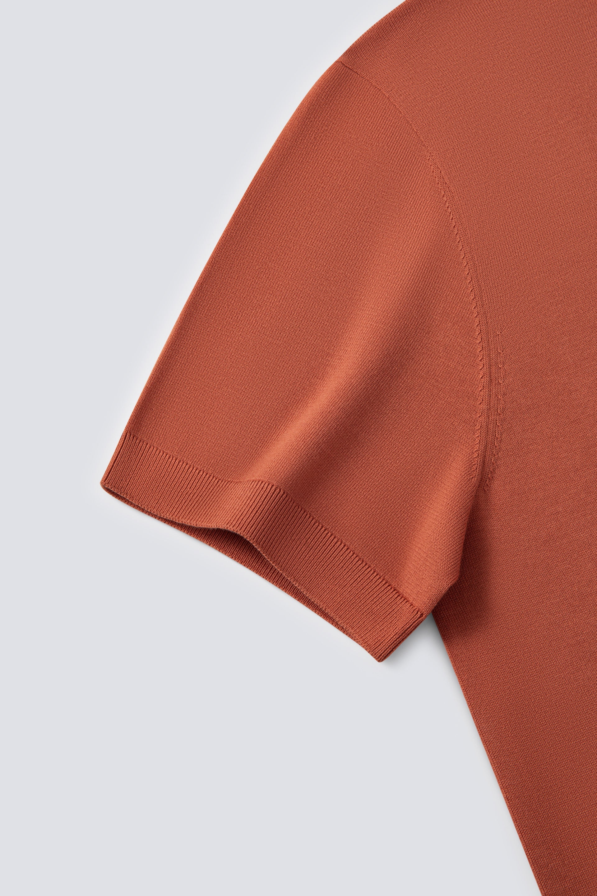Polo en tricot plat sans boutonnage | Rouille orangée PT1447