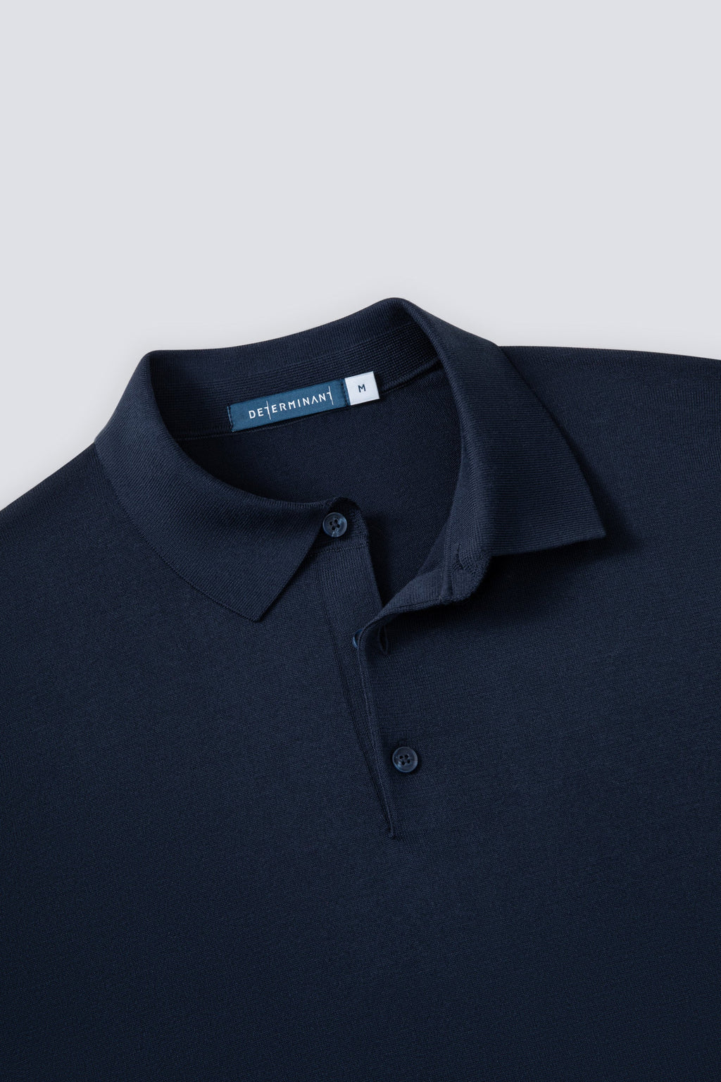Polo en maille plate à trois boutons | Bleu Marine 14036N