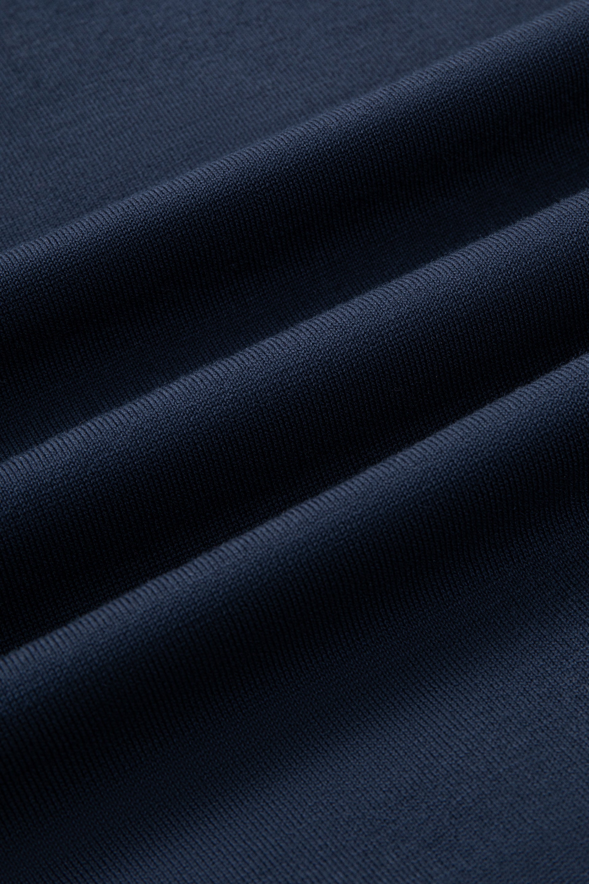Polo en maille plate à trois boutons | Bleu Marine 14036N