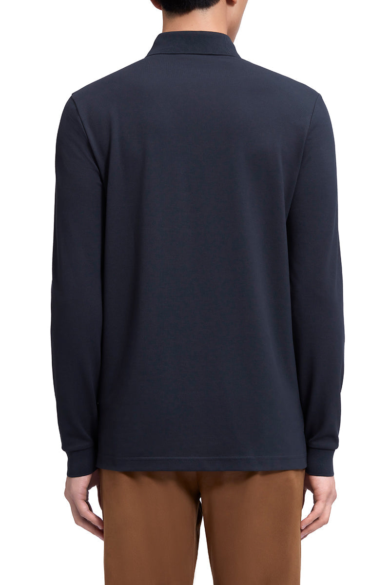 Polo piqué à manches longues | Anthracite GYE164