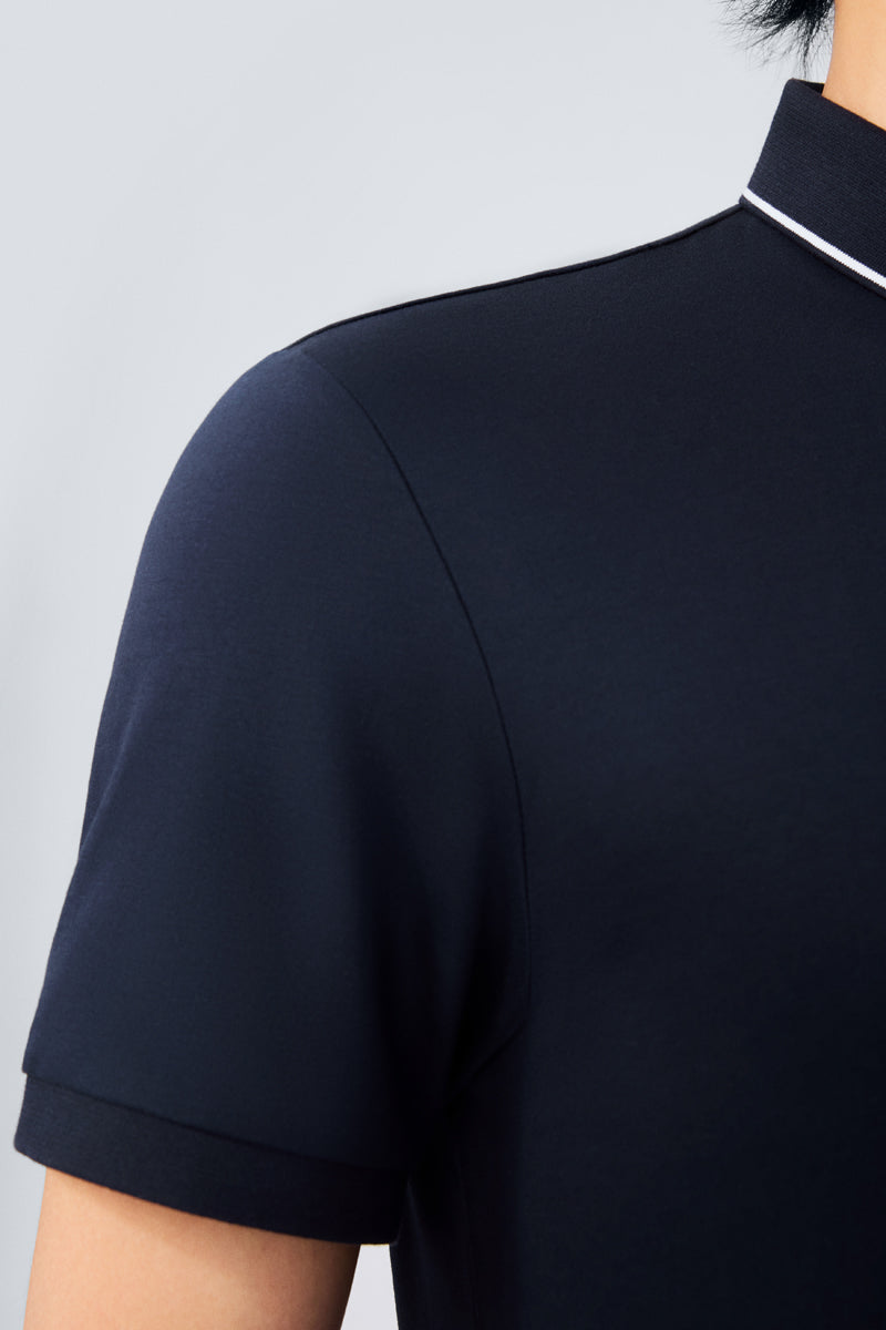Polo en piqué ultra-doux avec liseré | Bleu marine NNY096