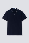 Polo en piqué ultra-doux avec liseré | Bleu marine NNY096