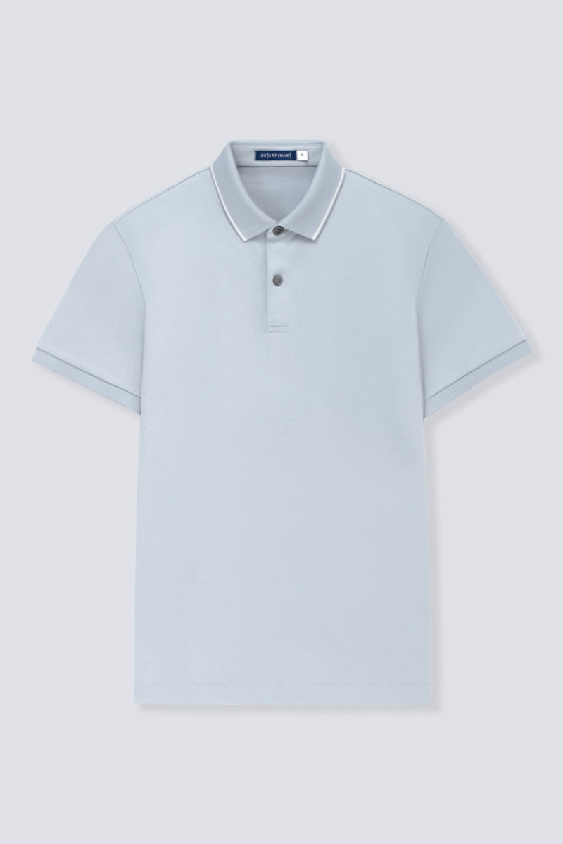 Polo piqué ultra-doux à pointes | Bleu gris BLE251