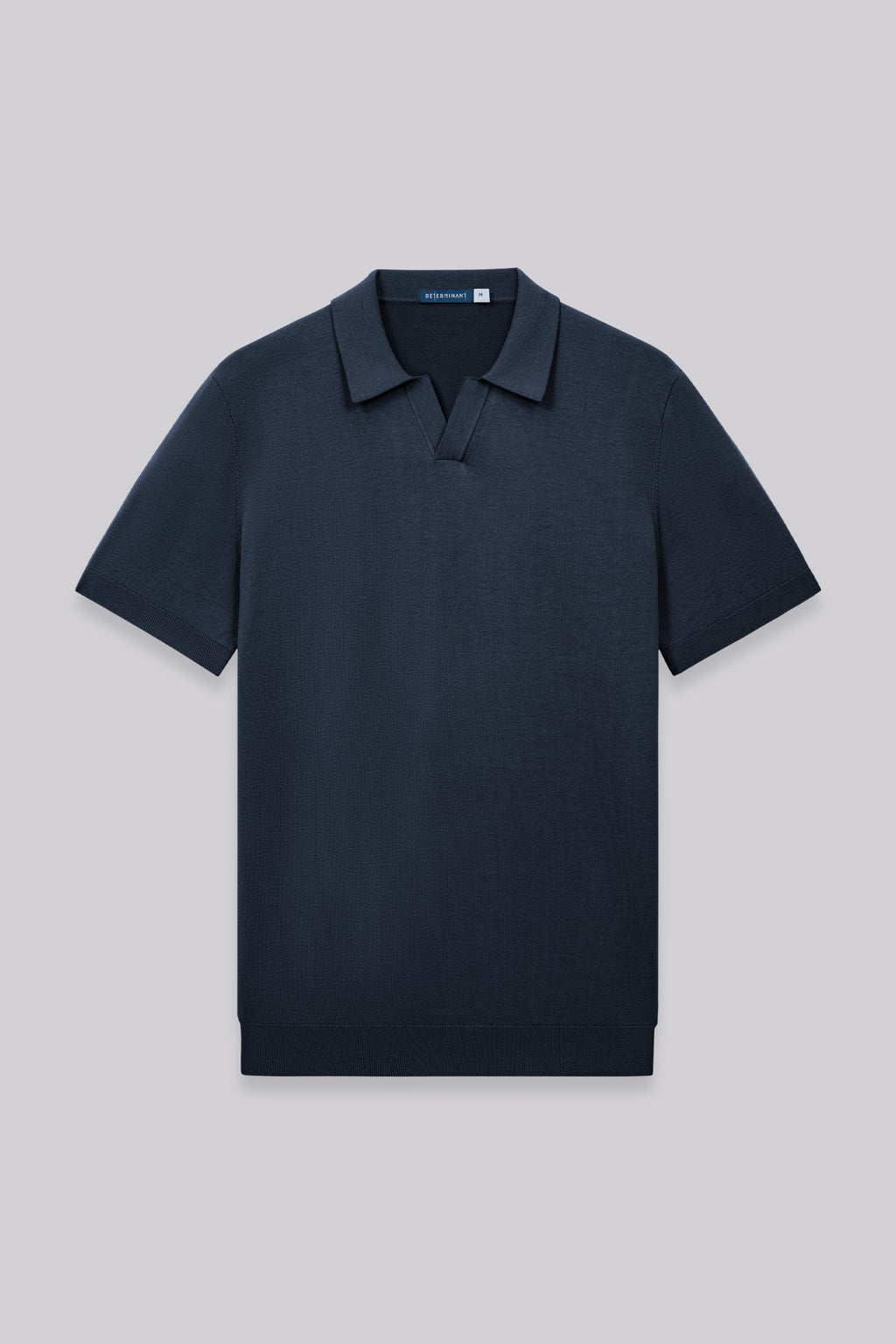 Polo en maille plate sans boutonnage | Bleu marine 14036N