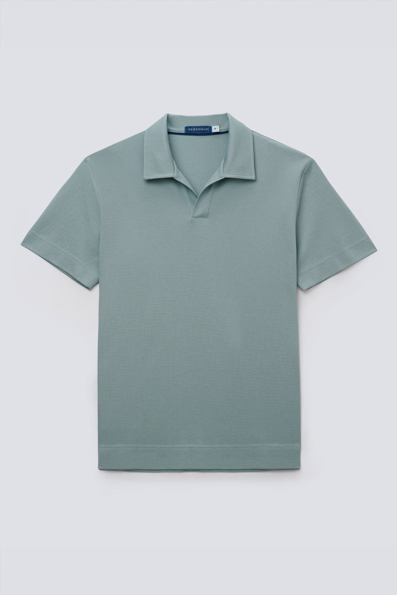 Polo sans bouton en piqué | Vert GYE111