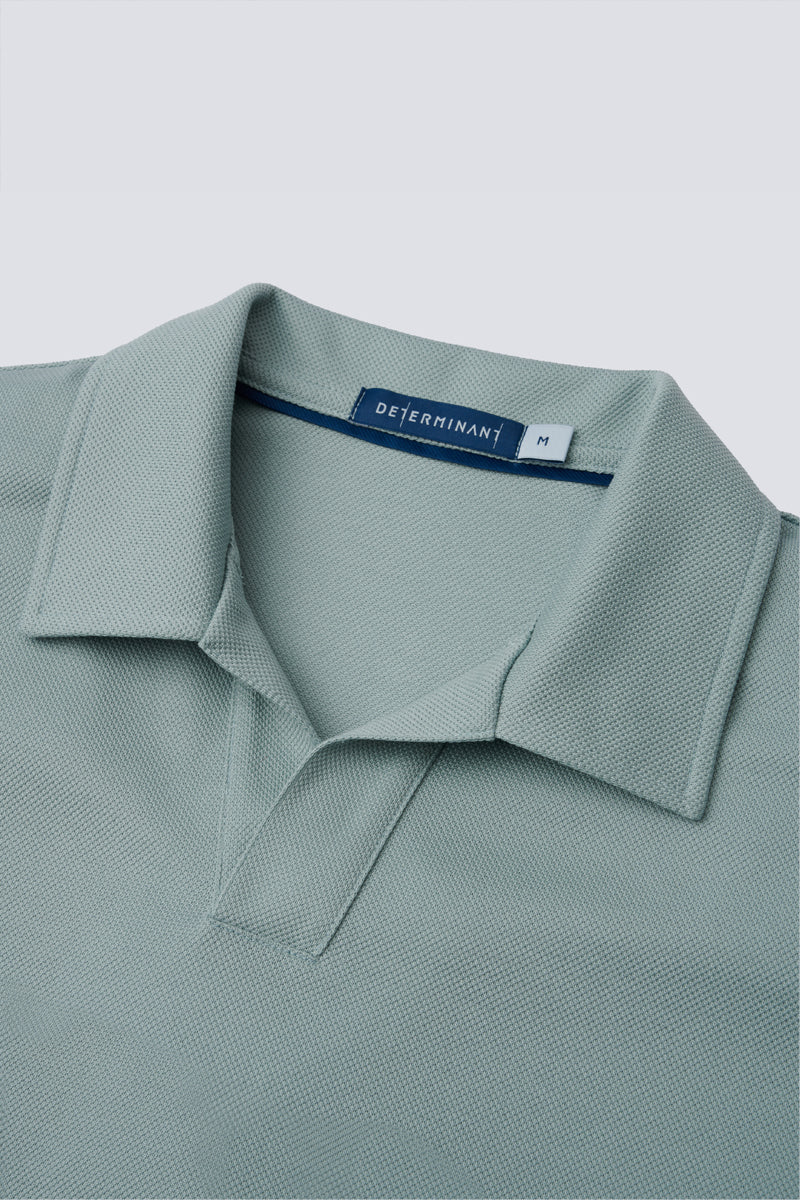 Polo sans bouton en piqué | Vert GYE111