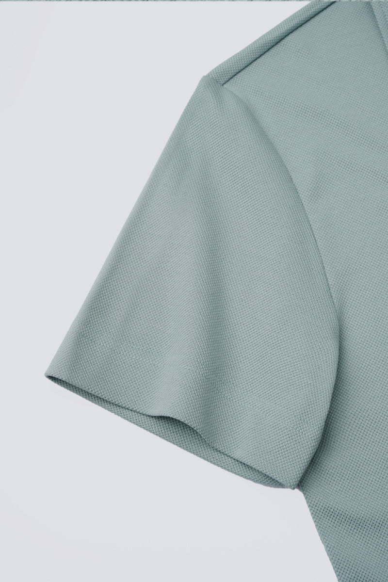 Polo sans bouton en piqué | Vert GYE111