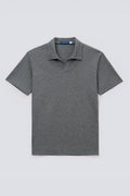 Polo sans boutons en piqué | Gris foncé EBCG30