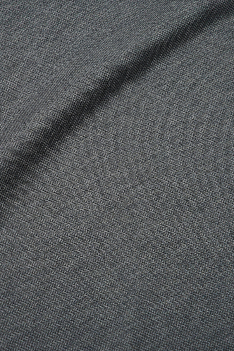 Polo sans boutons en piqué | Gris foncé EBCG30