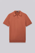 Polo en tricot plat sans boutonnage | Rouille orangée PT1447