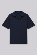 Polo Col Camp Coton-Chanvre | Bleu Marine EB1244