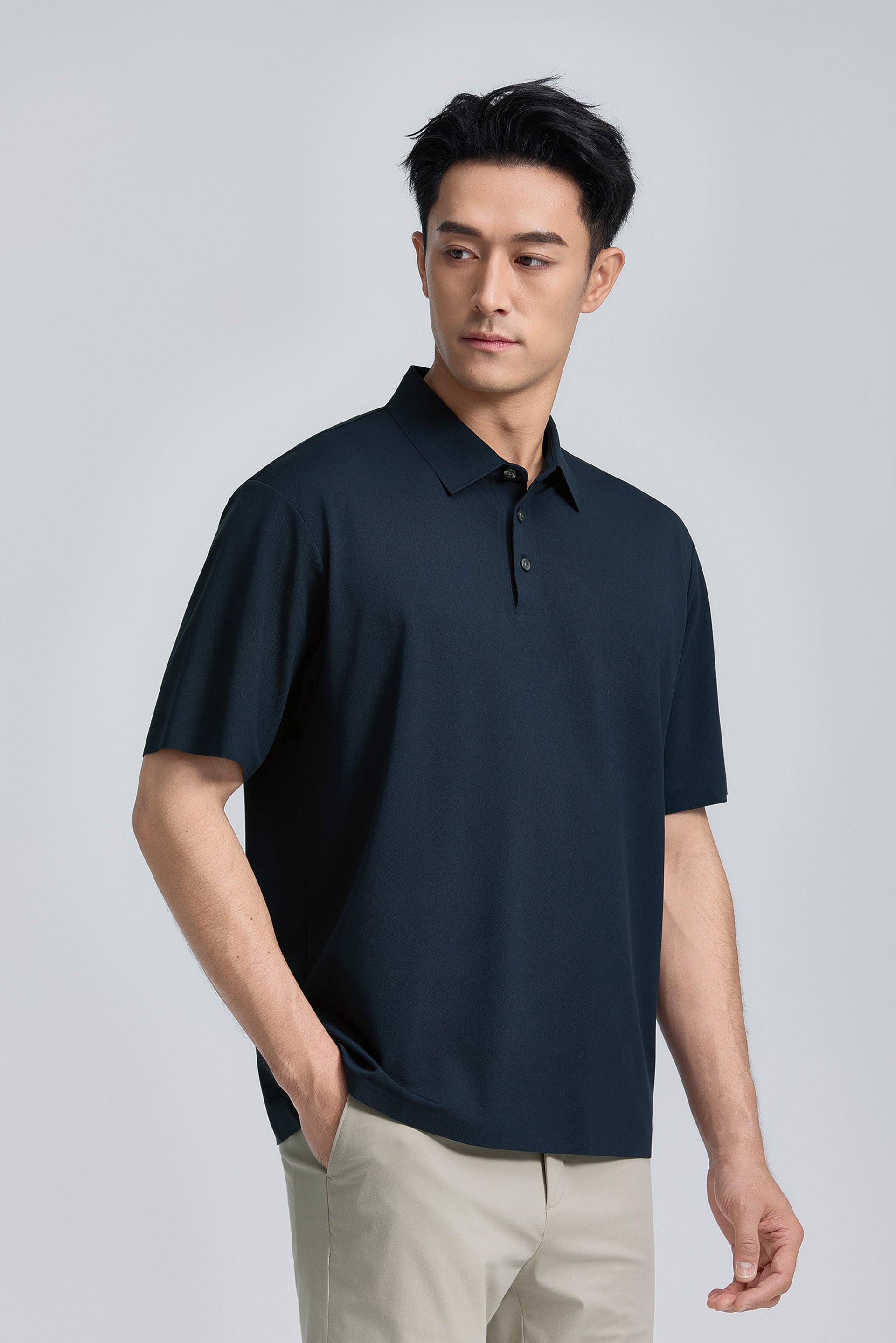 Polo piqué raffiné | Bleu marine 14036N