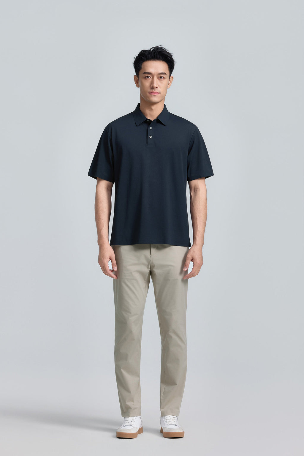 Polo piqué raffiné | Bleu marine 14036N