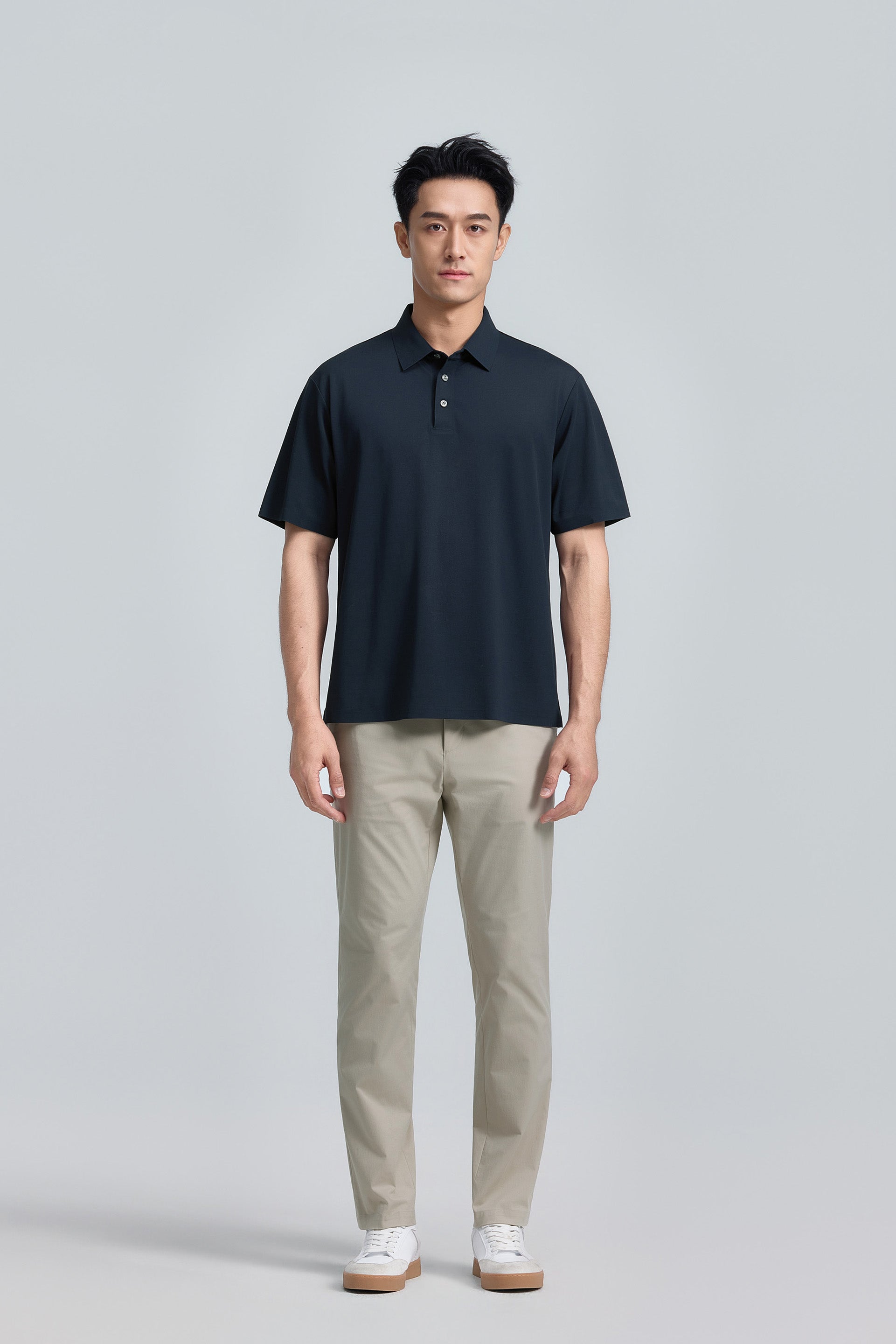 Polo piqué raffiné | Bleu marine 14036N