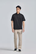 Polo en maille double-face – Noir