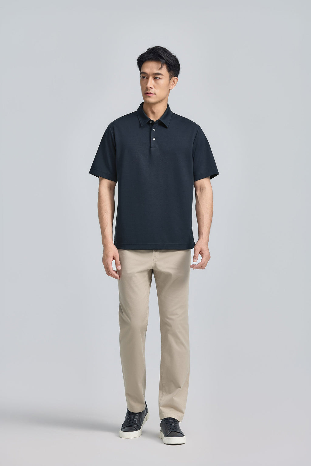 Polo en maille double face | Marine 14036N