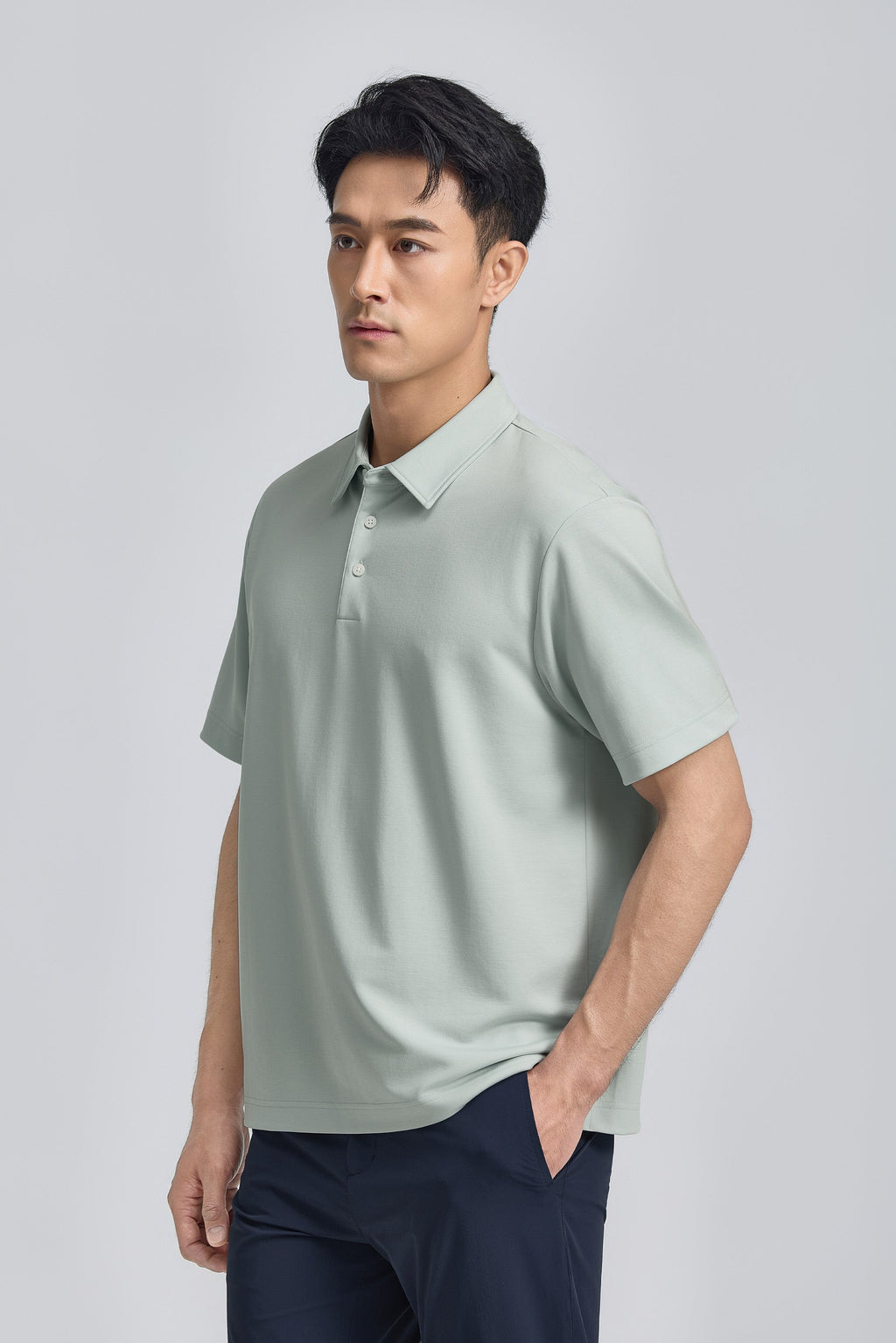 Polo en maille double-face | Gris ciel PT4504