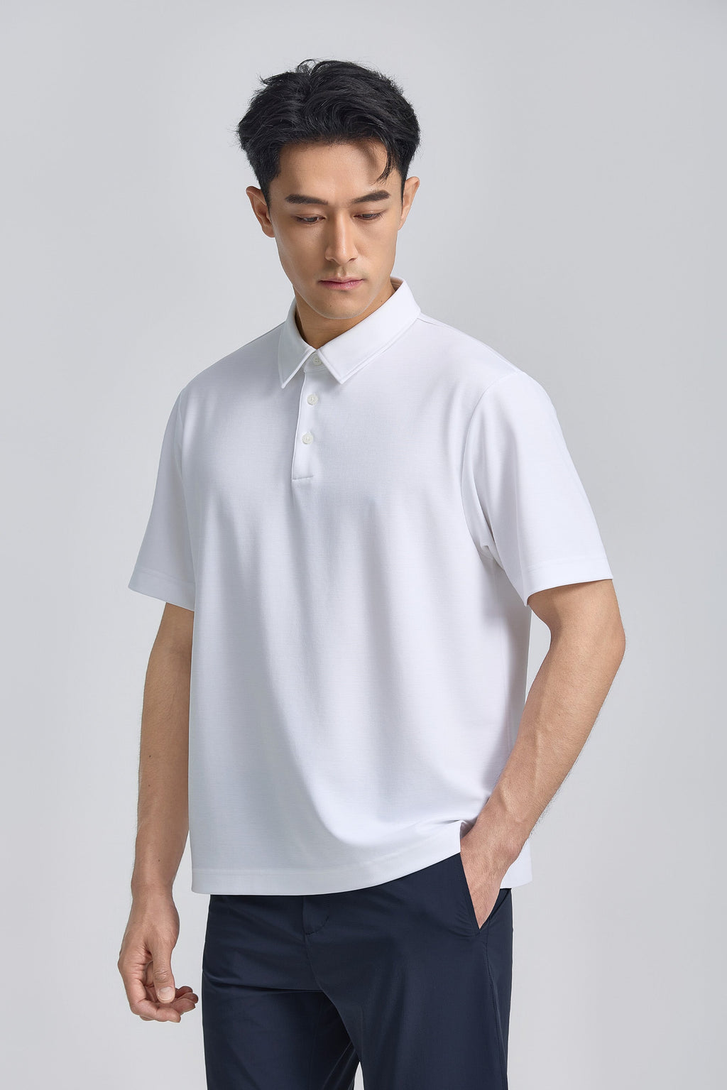Polo en maille double-face | Blanc WH001Z