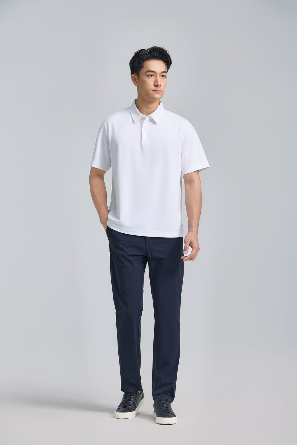 Polo en maille double-face | Blanc WH001Z