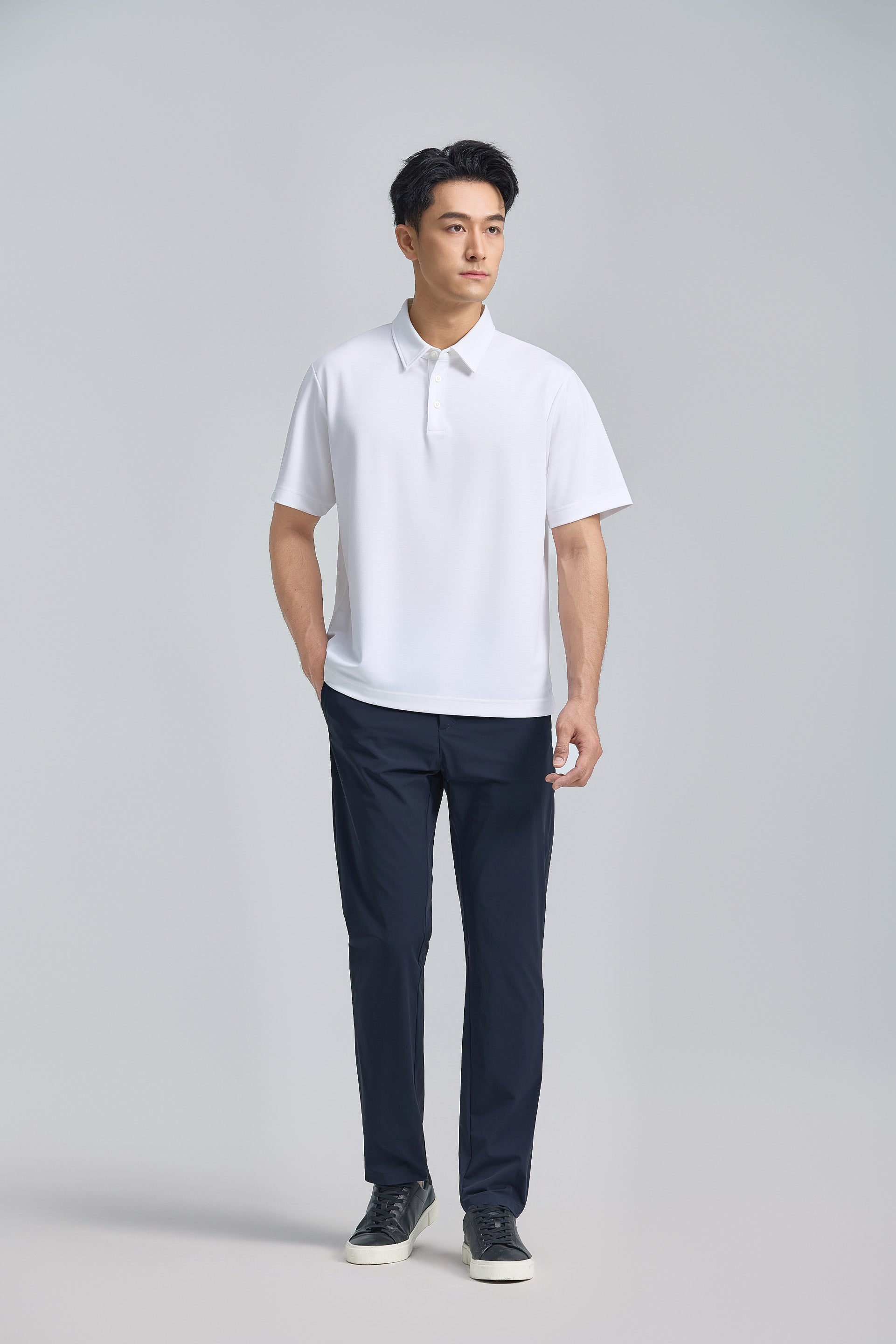 Polo en maille double-face | Blanc WH001Z