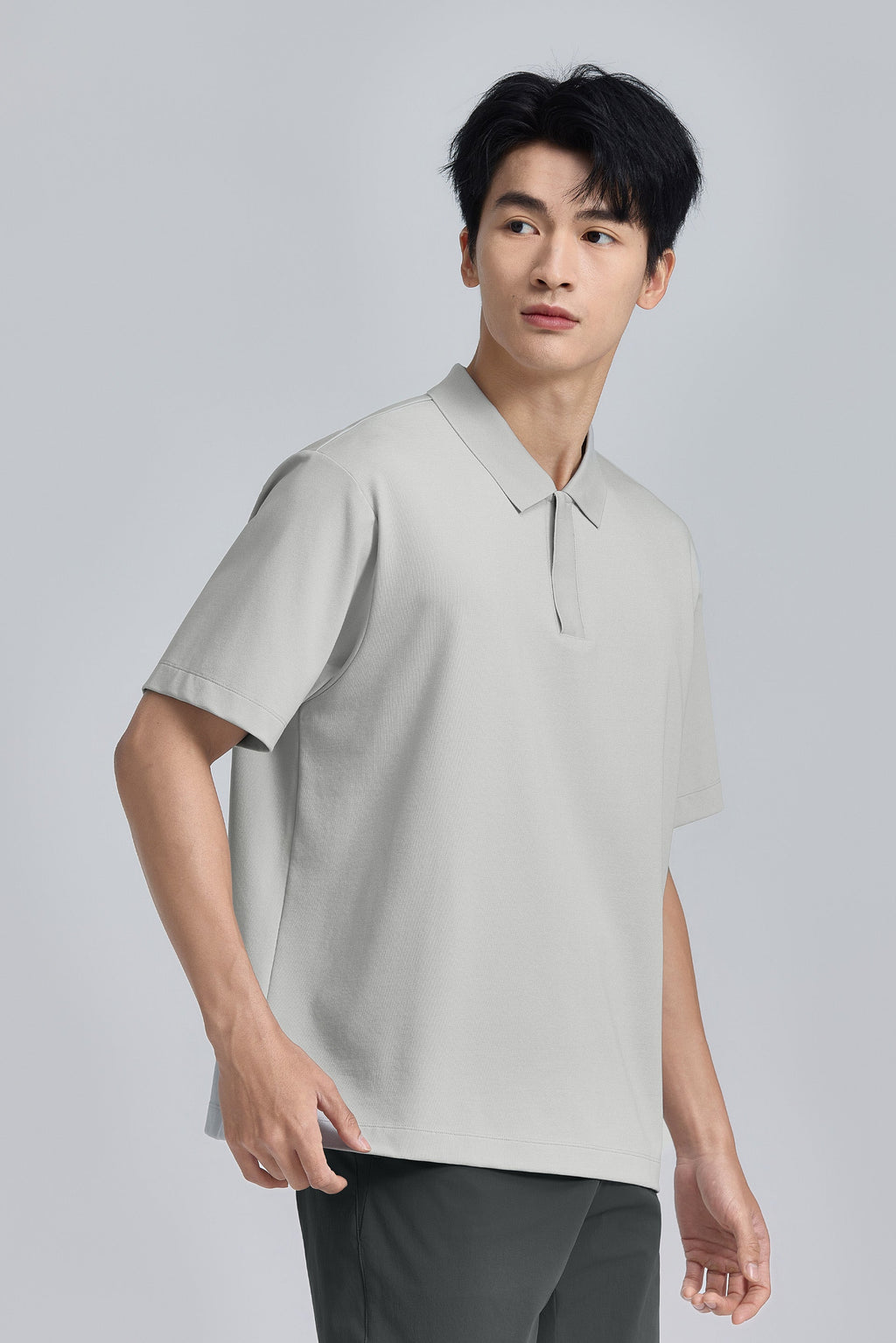 Polo zippé | Gris GYE128