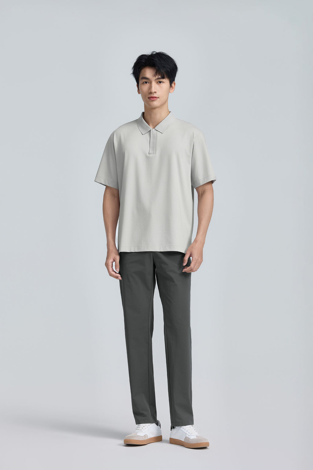 Polo zippé | Gris GYE128