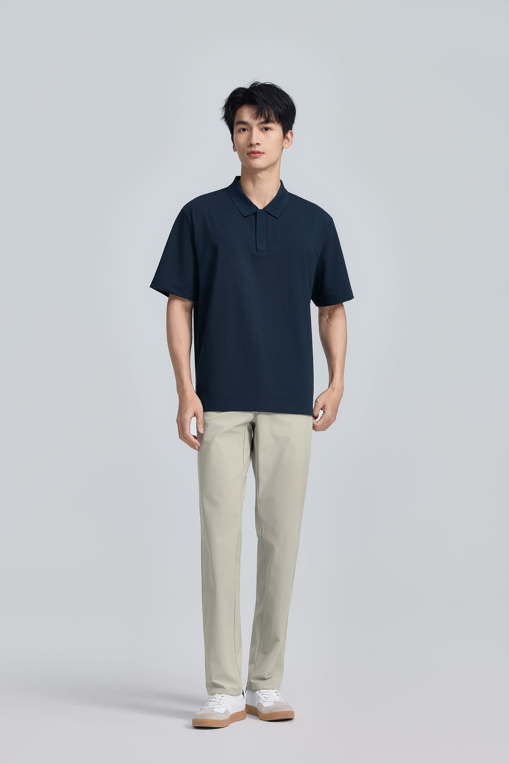 Polo zippé | Marine 14036N