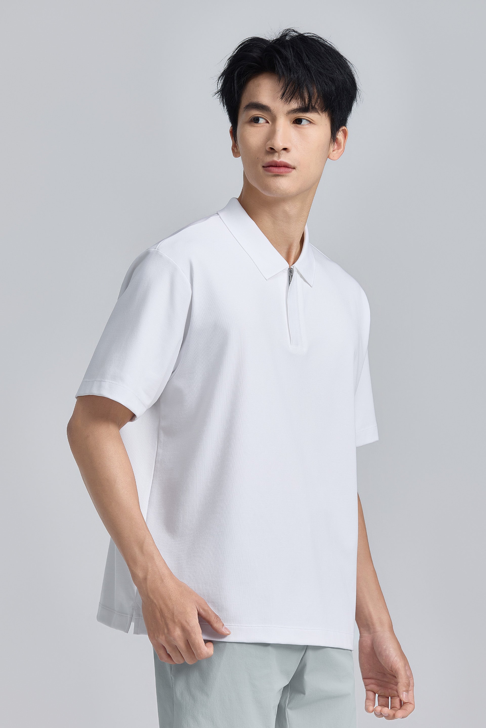 Polo zippé | Blanc WH001Z