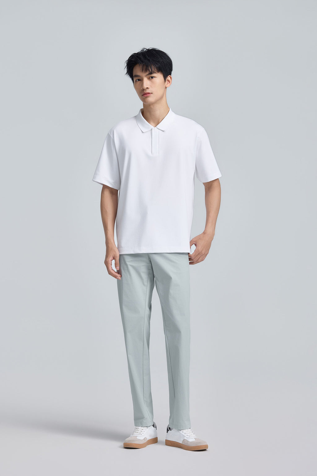Polo zippé | Blanc WH001Z