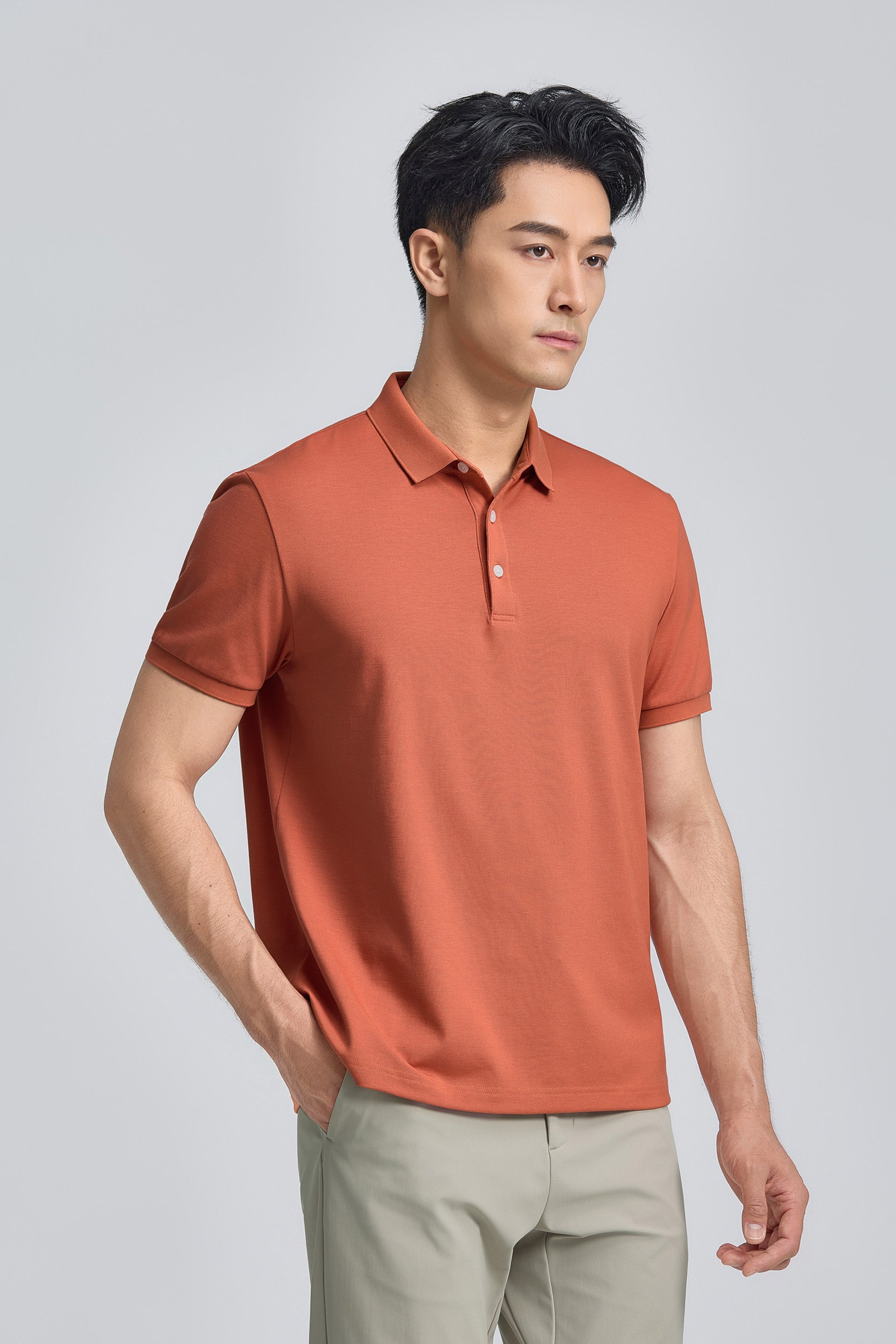 Polo piqué 3 boutons | Rouille orangée PT1447