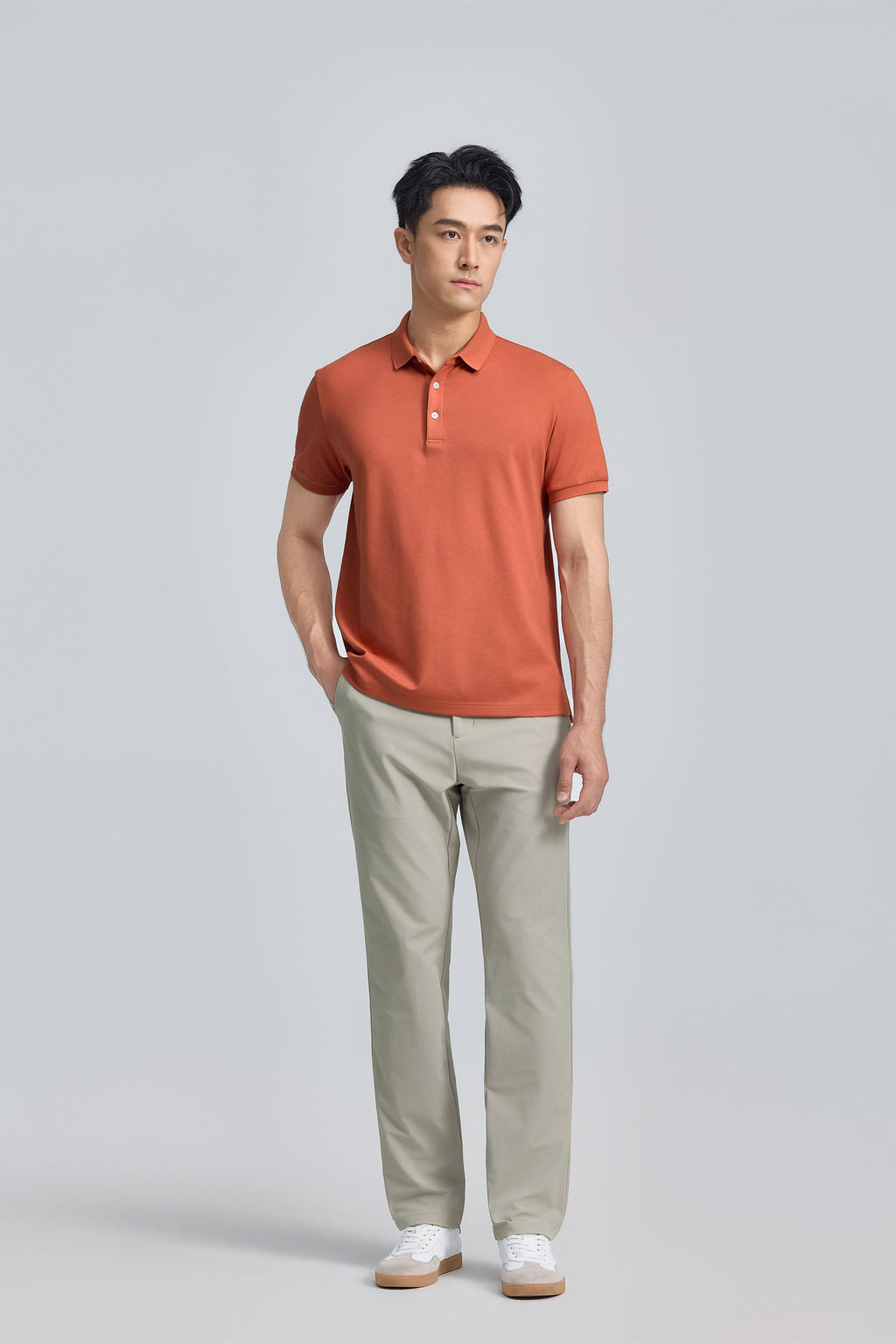 Polo piqué 3 boutons | Rouille orangée PT1447