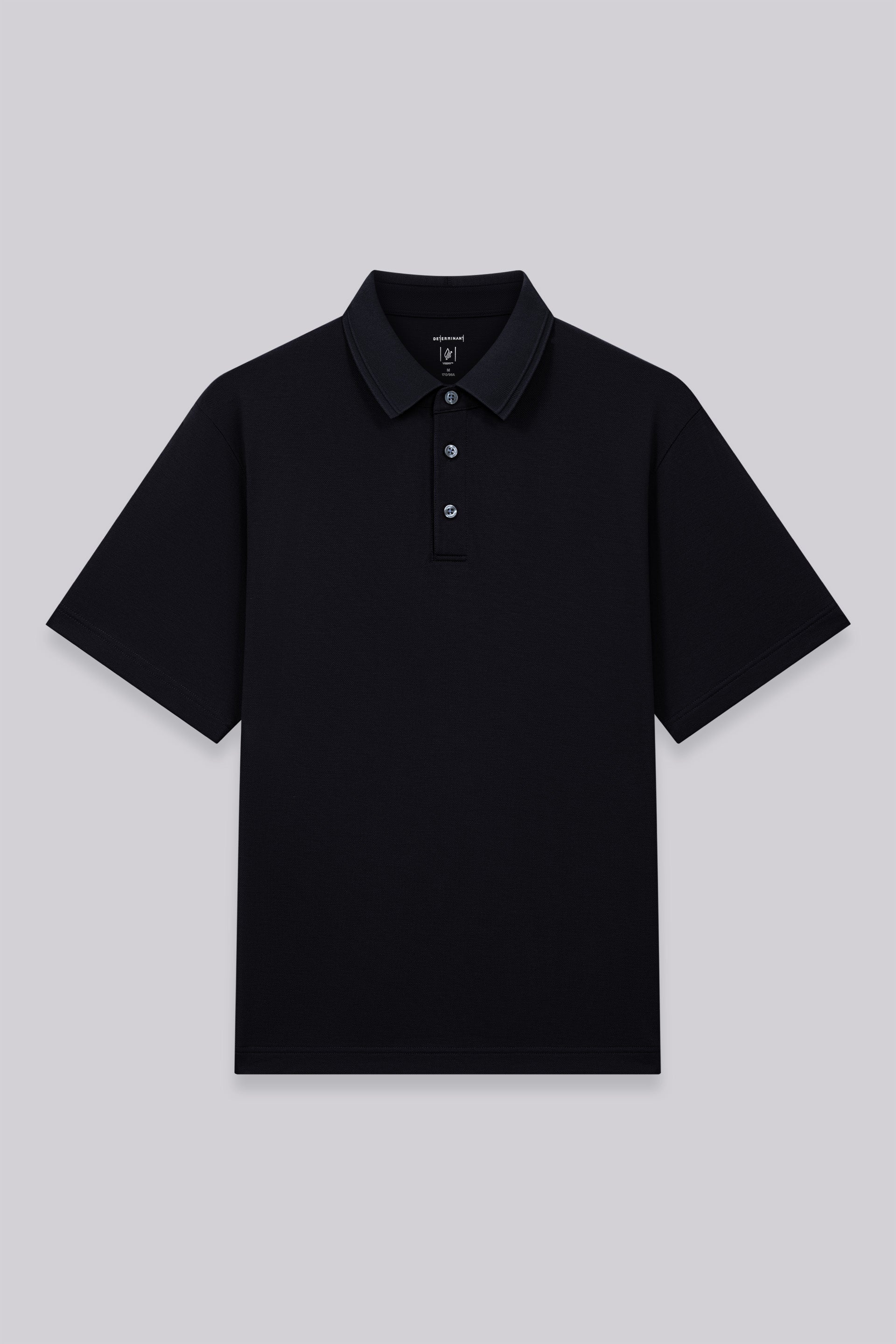 Polo piqué à rayures ton sur ton | Noir BKFD01