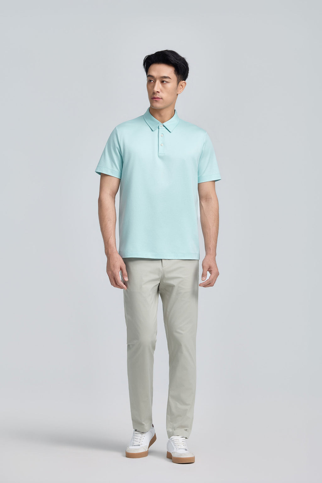 Polo en jacquard coton-soie | Aqua Glacé PT5410