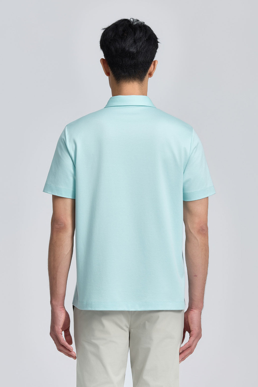 Polo en jacquard coton-soie | Aqua Glacé PT5410
