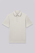 Polo jacquard coton-soie | Gris argenté PT1400