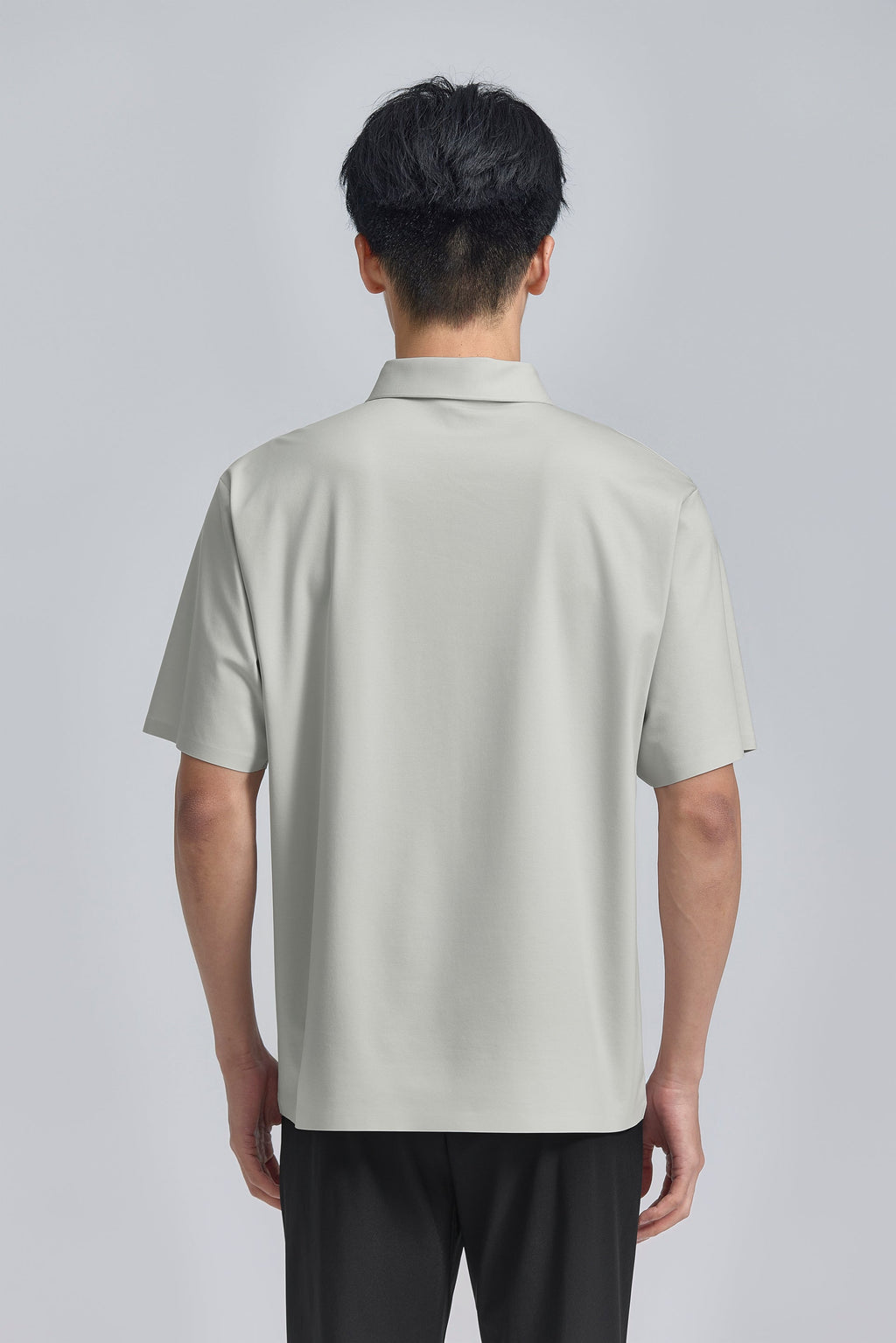 Polo en tissu contrecollé | Gris clair GYFL01