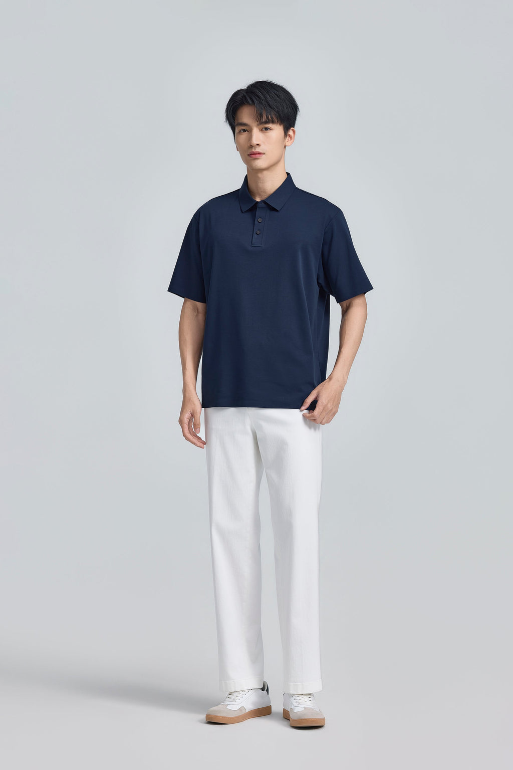 Polo contrecollé | Marine 14036N