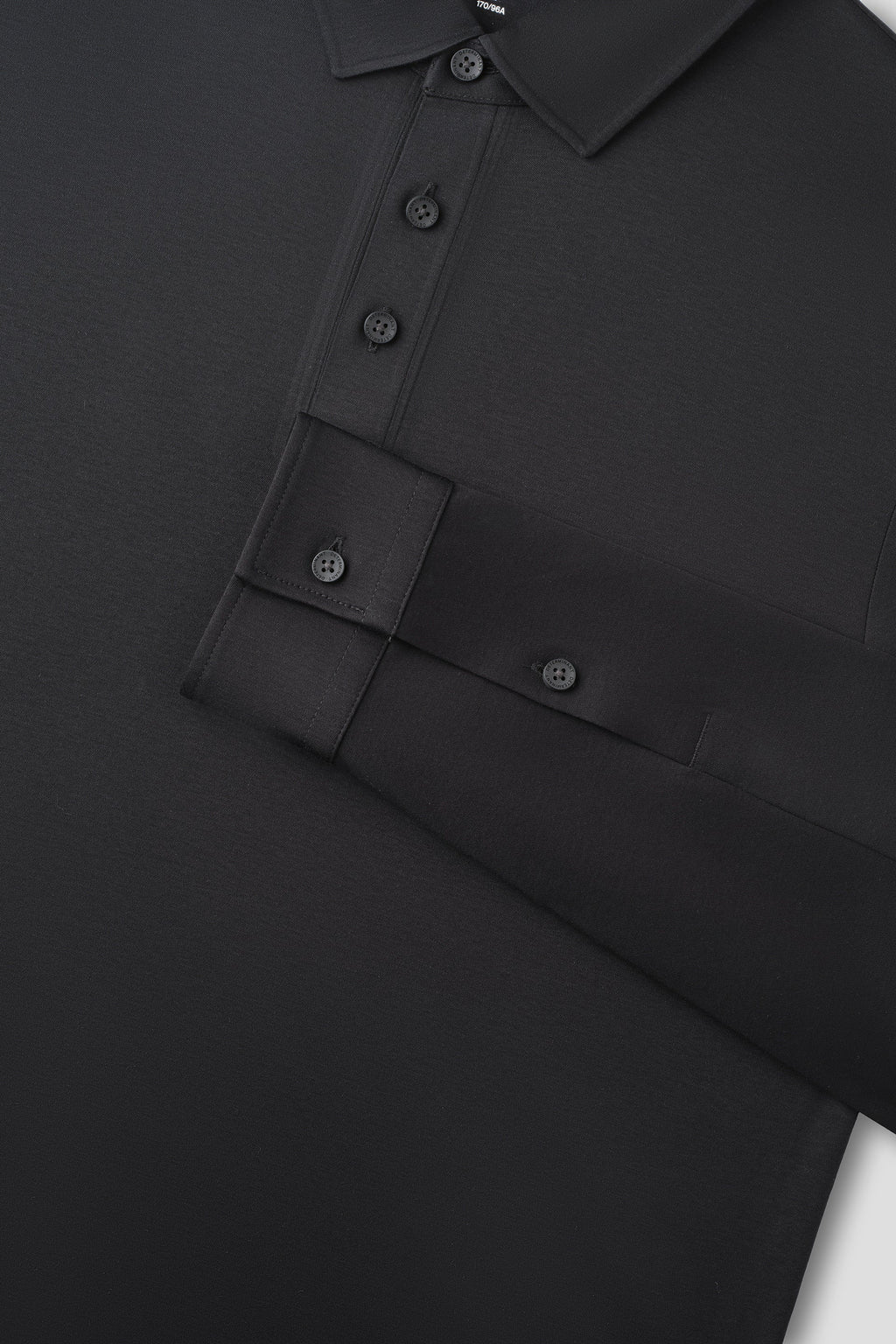 Polo manches longues | Noir BKFD01
