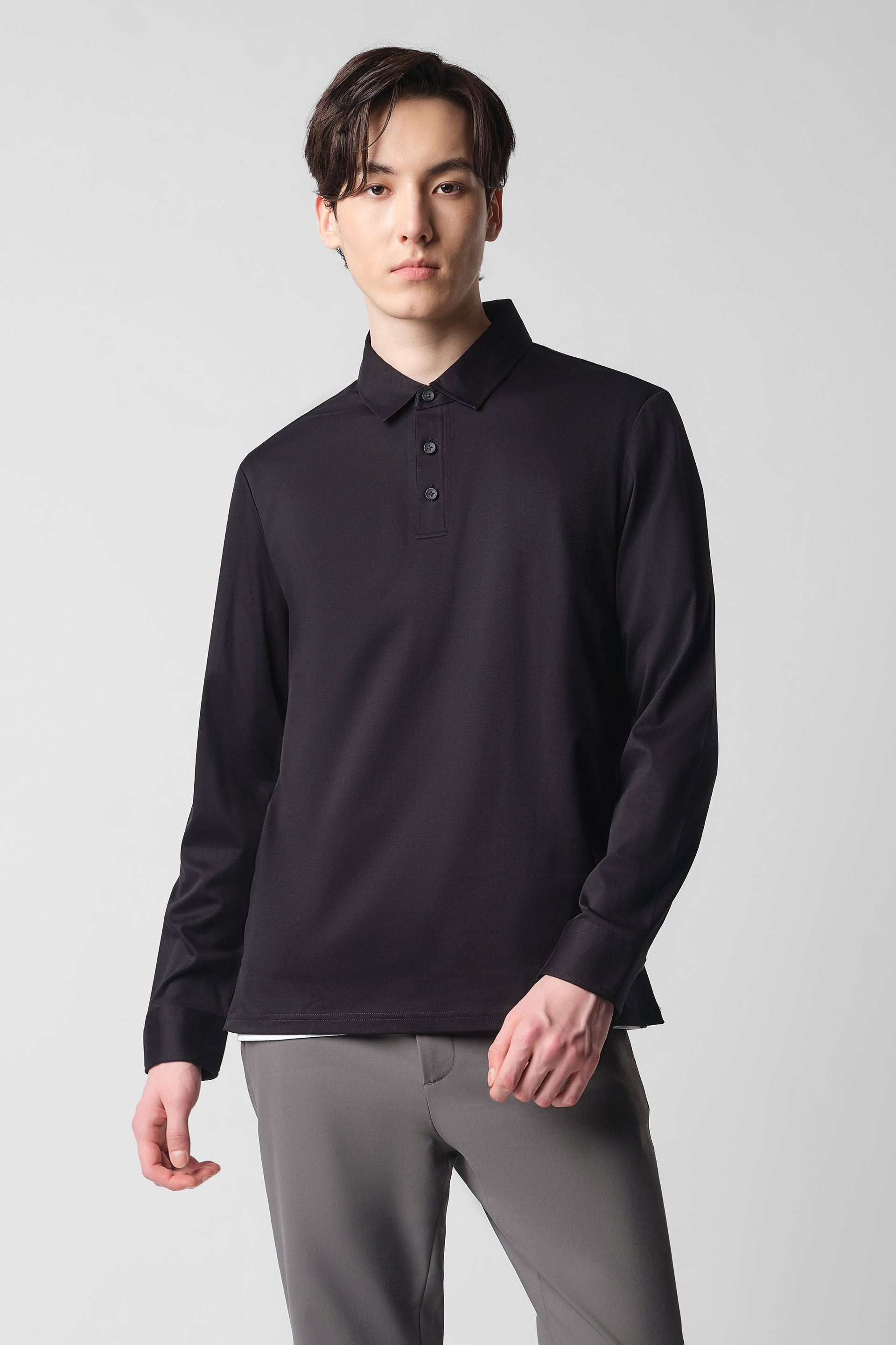 Polo manches longues | Noir BKFD01