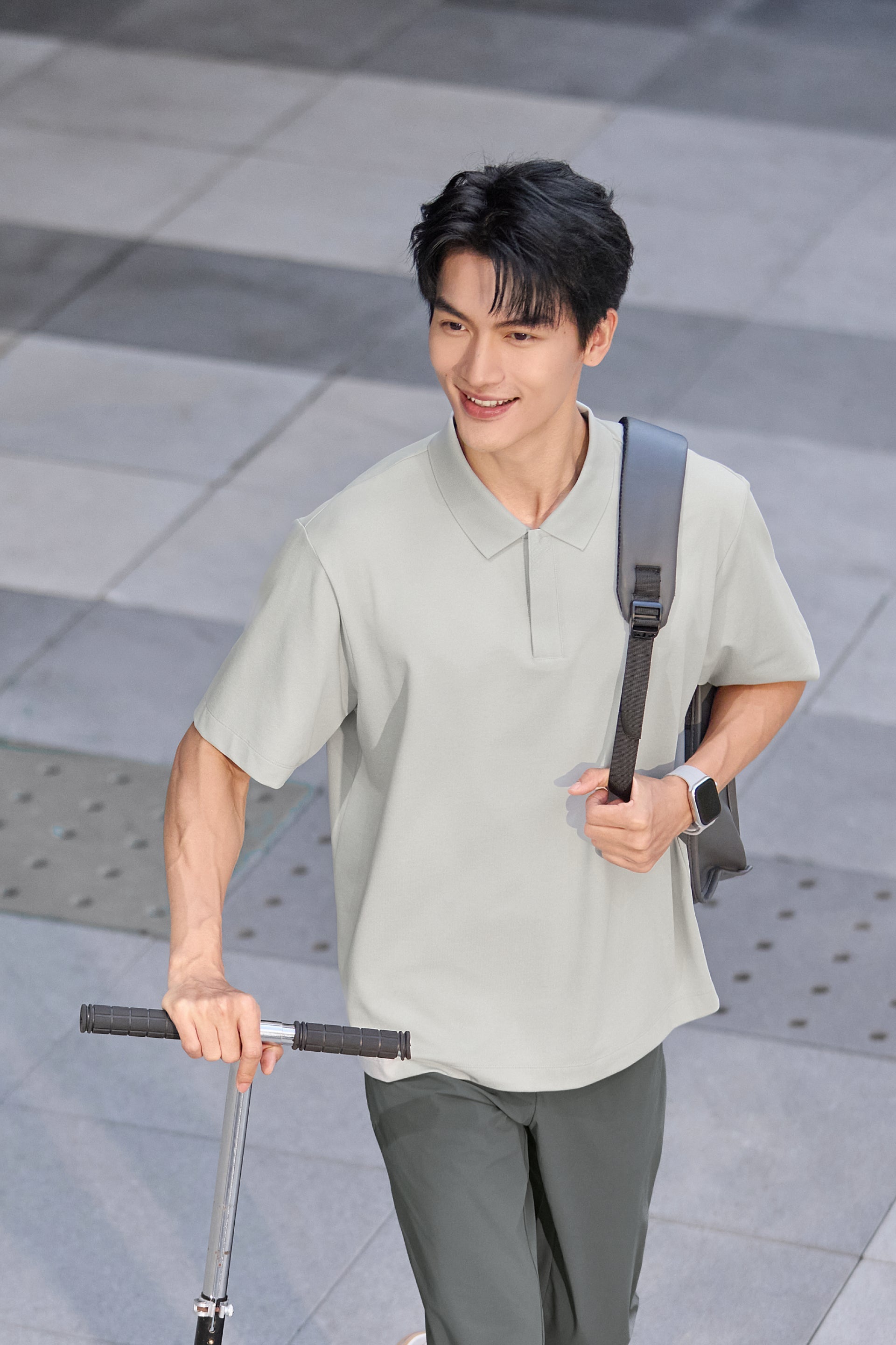 Polo zippé | Gris GYE128