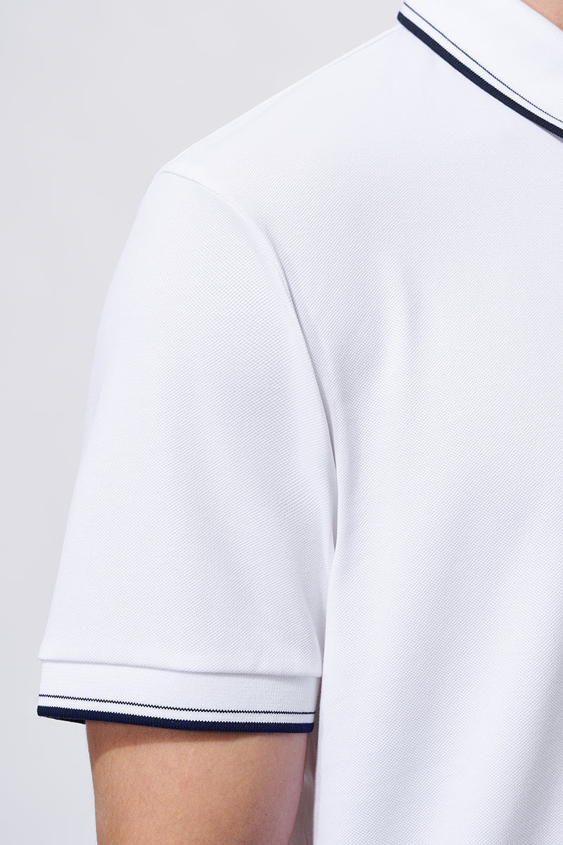 Polo piqué liseré | Blanc WH001Z