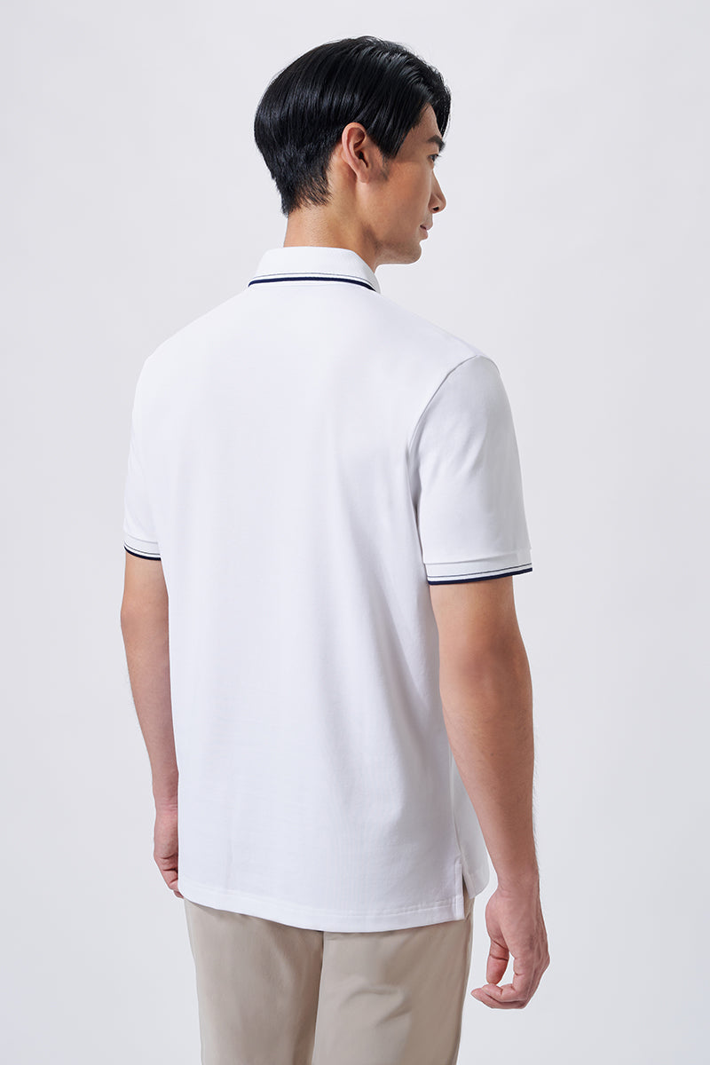 Polo piqué liseré | Blanc WH001Z