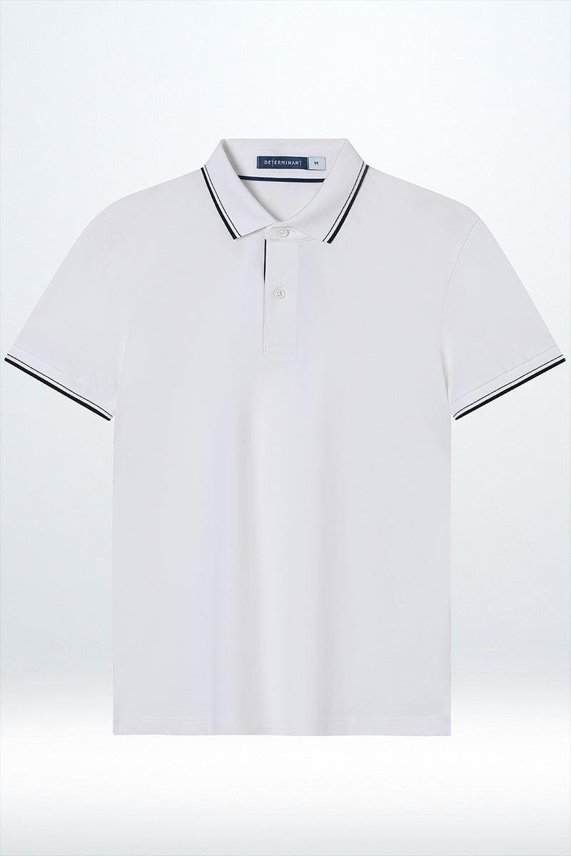 Polo piqué liseré | Blanc WH001Z