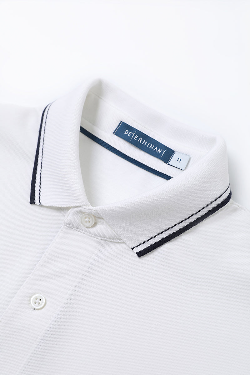 Polo piqué liseré | Blanc WH001Z