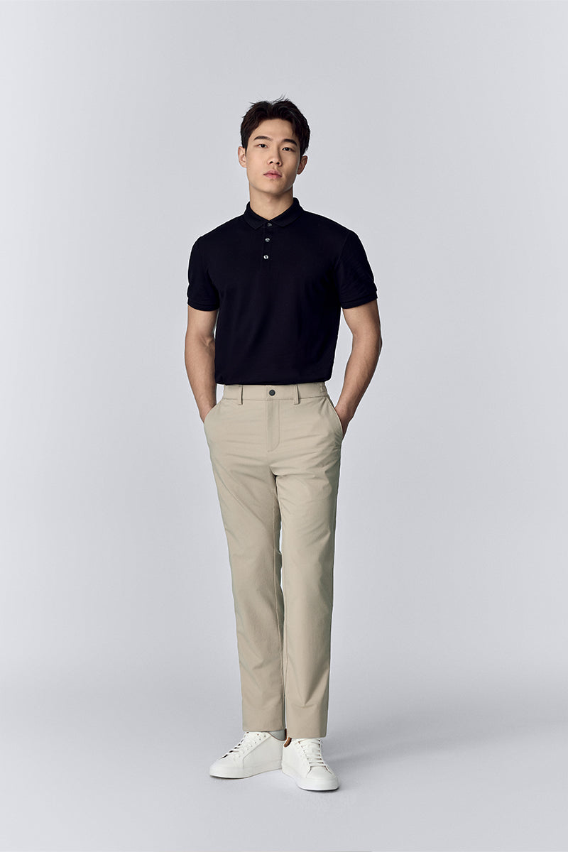 Polo piqué à 3 boutons | Noir BKFD01