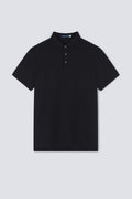 Polo piqué à 3 boutons | Noir BKFD01