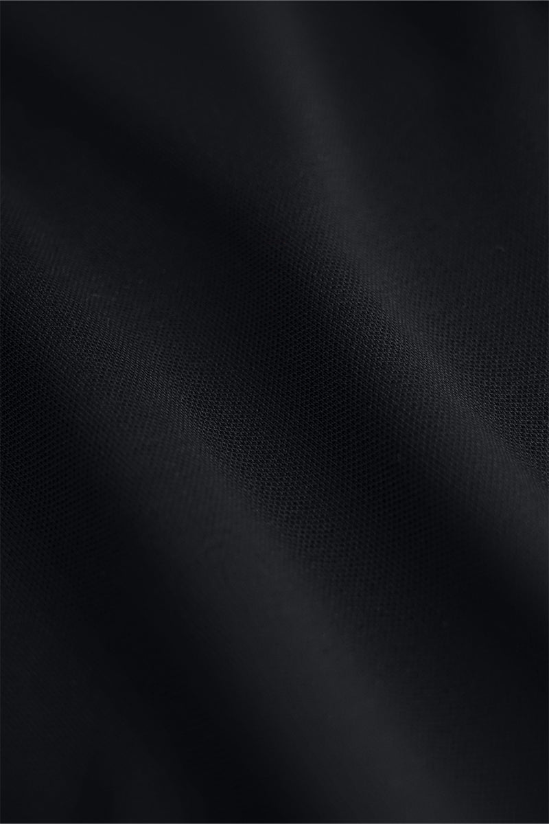 Polo piqué à 3 boutons | Noir BKFD01