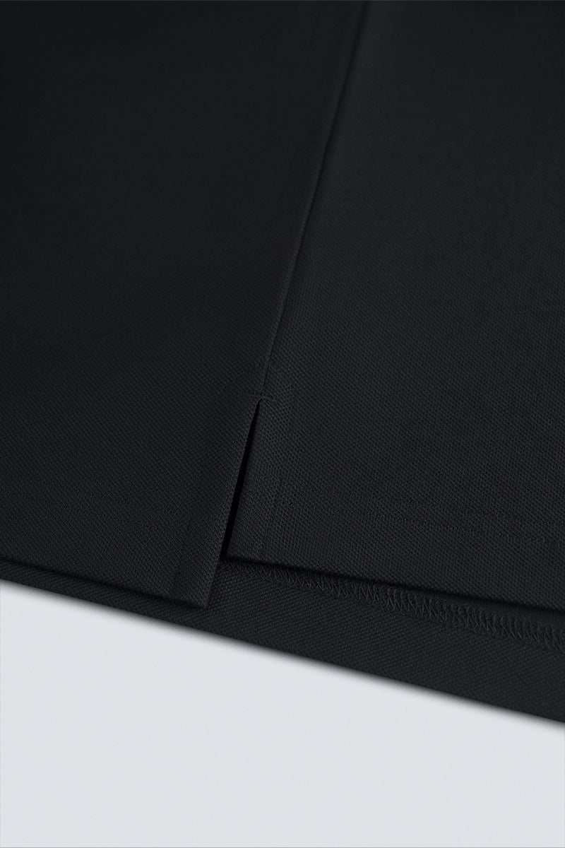 Polo piqué à 3 boutons | Noir BKFD01