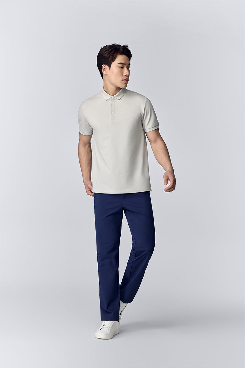 Polo piqué 3 boutons | Gris clair GYFL01