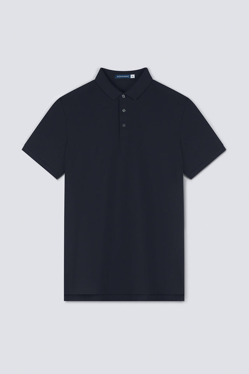 Polo piqué 3 boutons | Bleu marine NNY096